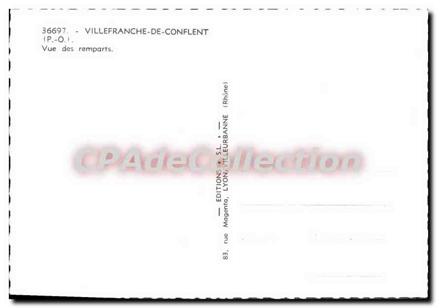 CPSM Villefranche De Conflent Vue Des Remports — Rückseite
