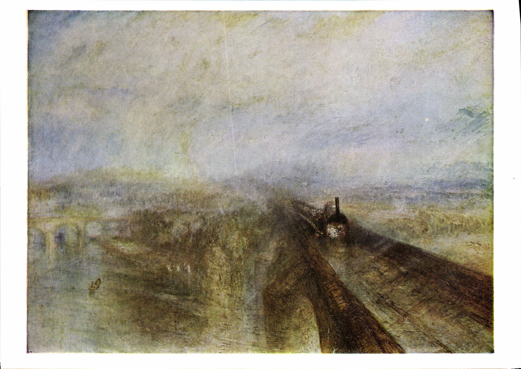 Rain, Steam and Speed — The Great Western Railway — Turner, Joseph Mallord William (1775–1851) — National Gallery, CARD No. 1273
