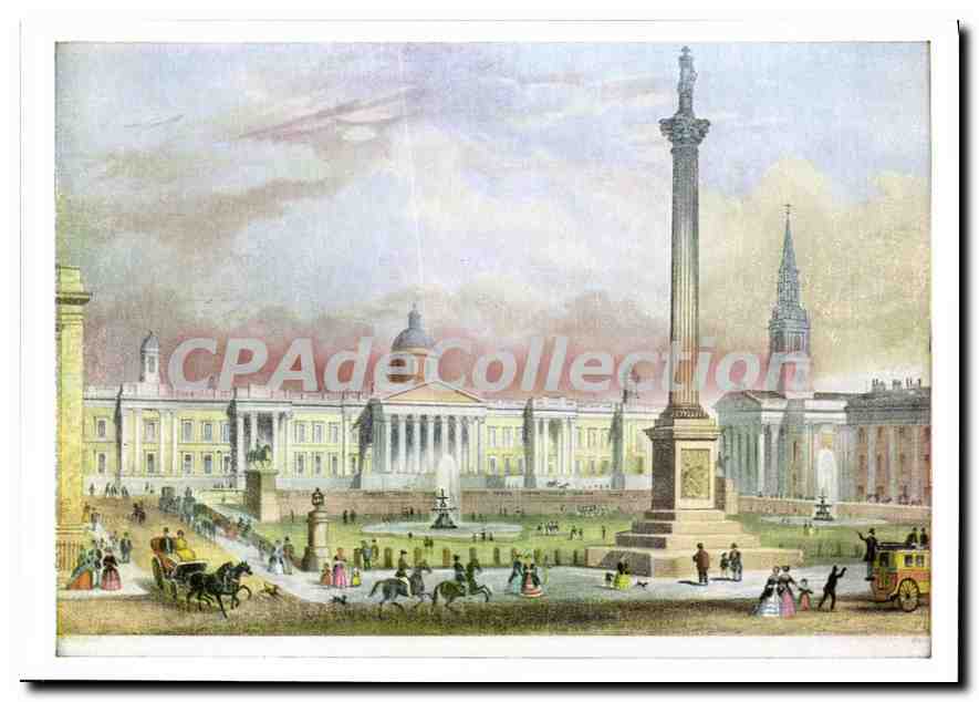National Gallery — Trafalgar Square — National Gallery (Circa 1850) — CARD No. 1205 - Recto