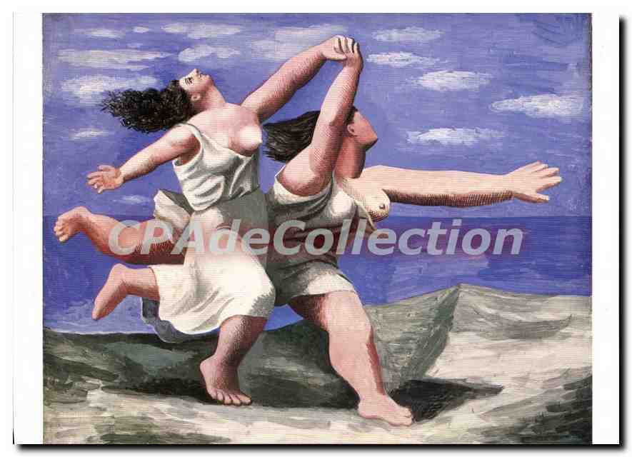 Twee vrouwen die rennen op de strand — olieverf op panel, 1922 — Éditions de la réunion des musées nationaux, 1973