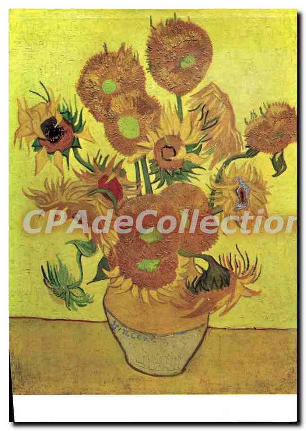 Vase de tournesols — peinture de Vincent van Gogh — édition Van Gogh Museum Amsterdam 1973, n° F 458 - Anverso