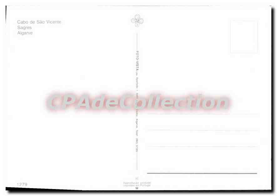 Cabo de São Vicente — Sagres, Algarve — CPAdeCollection n°1279 — Verso