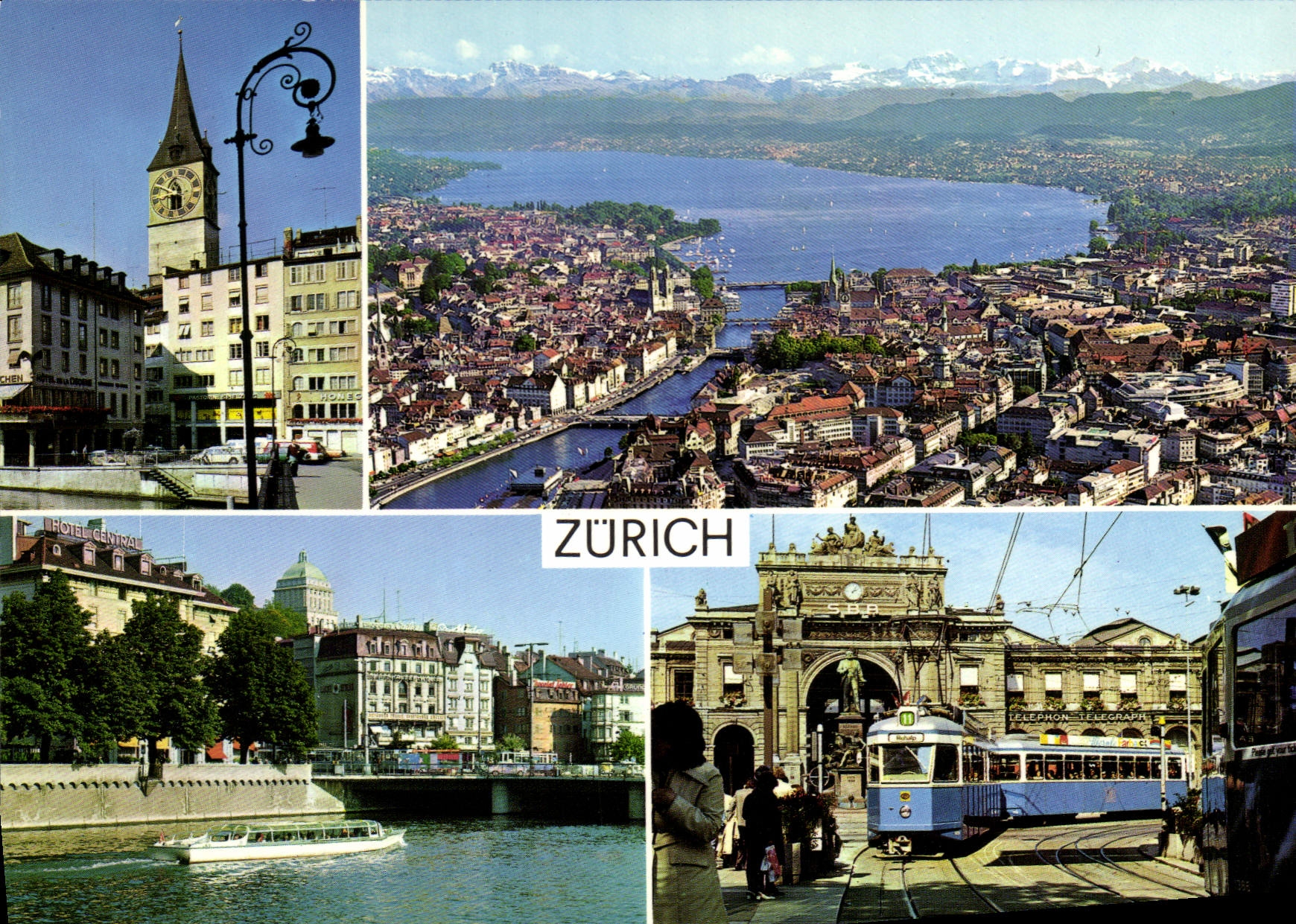 Zurich — vue panoramique et monuments — E. Baumann, Interlaken, n°766 - Anverso