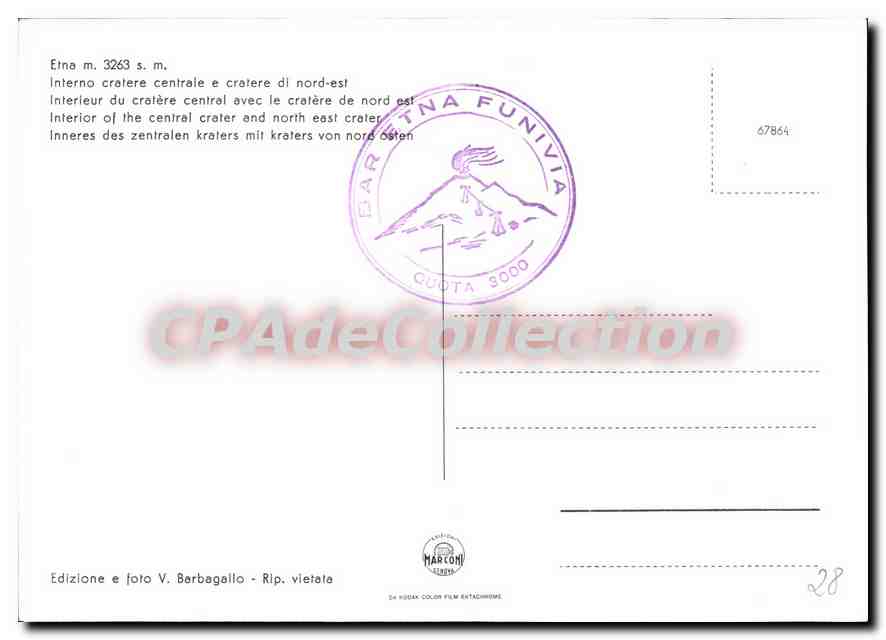 CPSM ETNA Interno Cralere Centrale Nord Esl — Back