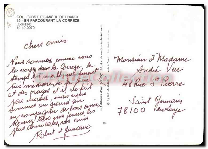 CPSM En Parcourant la Correze Correze  — Rückseite