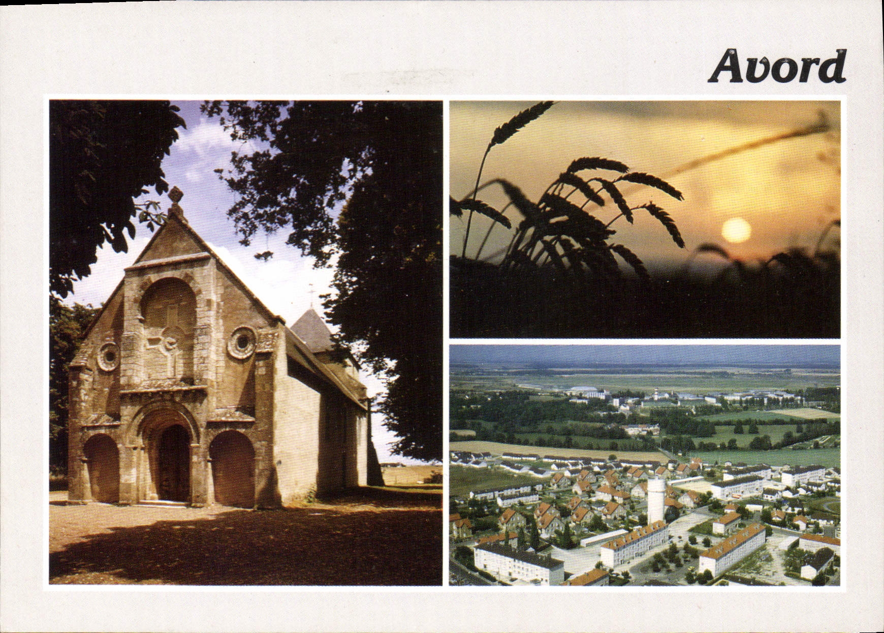 Avord — Église, coucher de soleil, vue aérienne — Editions et Impressions Combier / Mâcon, série C4 18018-0-0001
