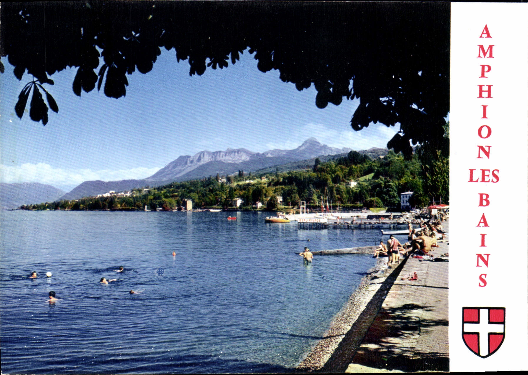 Amphion-les-Bains — Ansicht des Sees Léman mit dem Hafen und den Bergen — Éditions Chambery