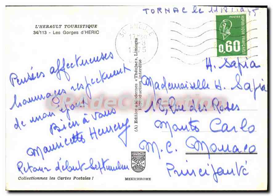 CPSM Les Gorges d'Heric  — Rückseite
