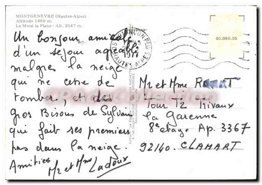 La Cigogne — Vue panoramique enneigée — Édition La Cigogne, Grenoble — Rückseite