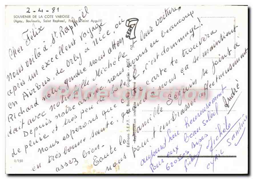 Côte Varoise — Agay, Boulouris, Fréjus, Saint-Raphaël, Saint-Aygulf — Éditions S.E.P.T. - Gogel — Verso