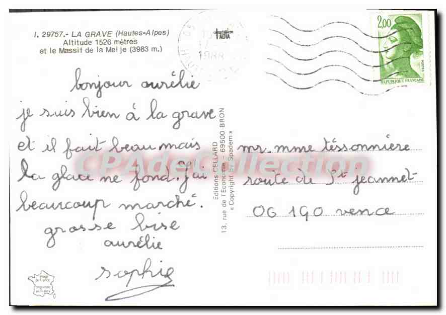 La Grave — Église romane du XIIe siècle — Éditions FELLARD — Rückseite