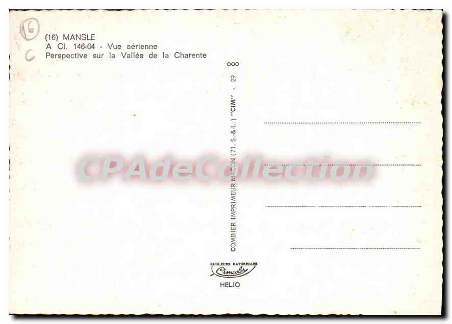 CPSM Mansle Vue aerienne Perspective sur la vallee de la Charente  — Rückseite