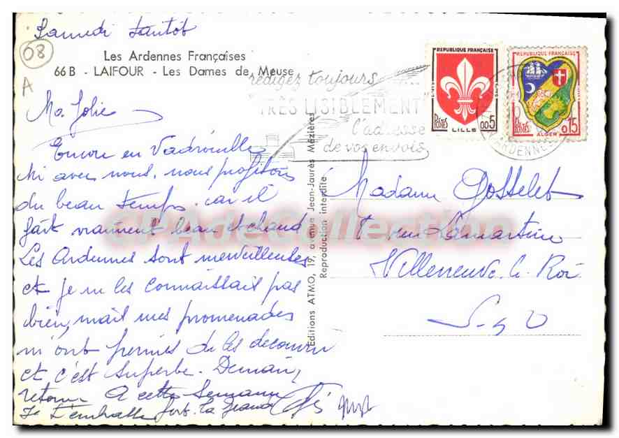 CPSM Les Ardennes Francaises Laifour Les Dames de Meuse  — Rückseite