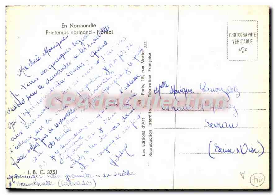 CPSM En Normandie Printemps Normand Floreal  — Verso