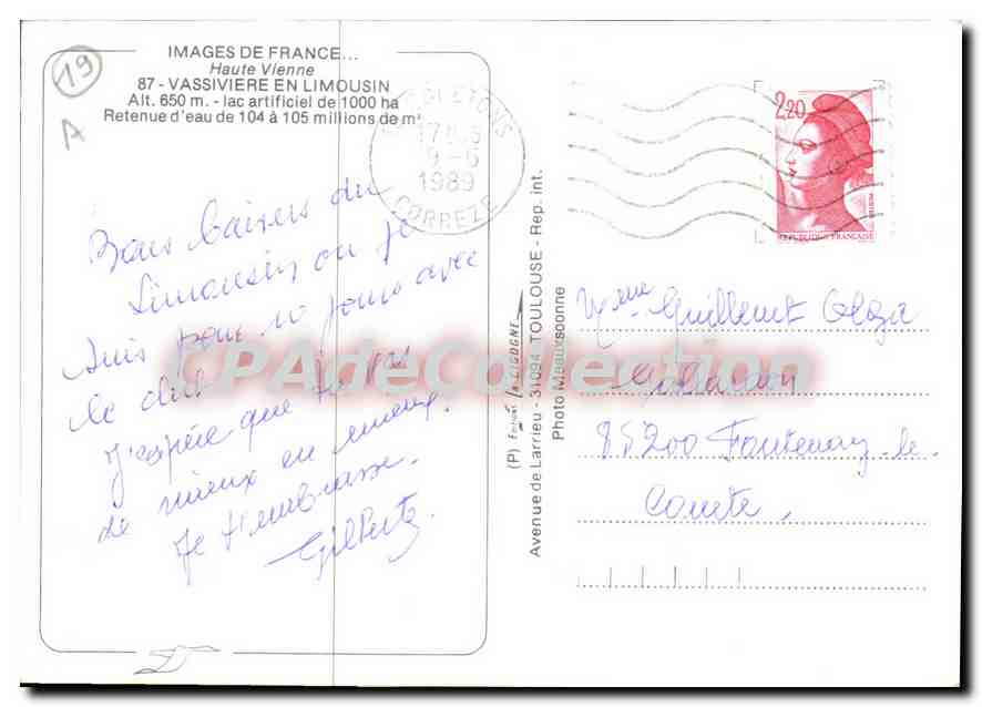 Lake Vassivière — Haute-Vienne — Images de France, n°19 — Back
