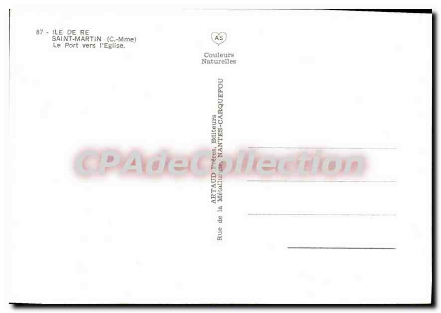 CPSM Ile de re Saint Martin C Mme Le Port vers l'Eglise  — Back
