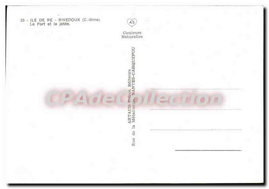 CPSM Ile de re Revideux C Mme Le Port et la Jetee  — Back