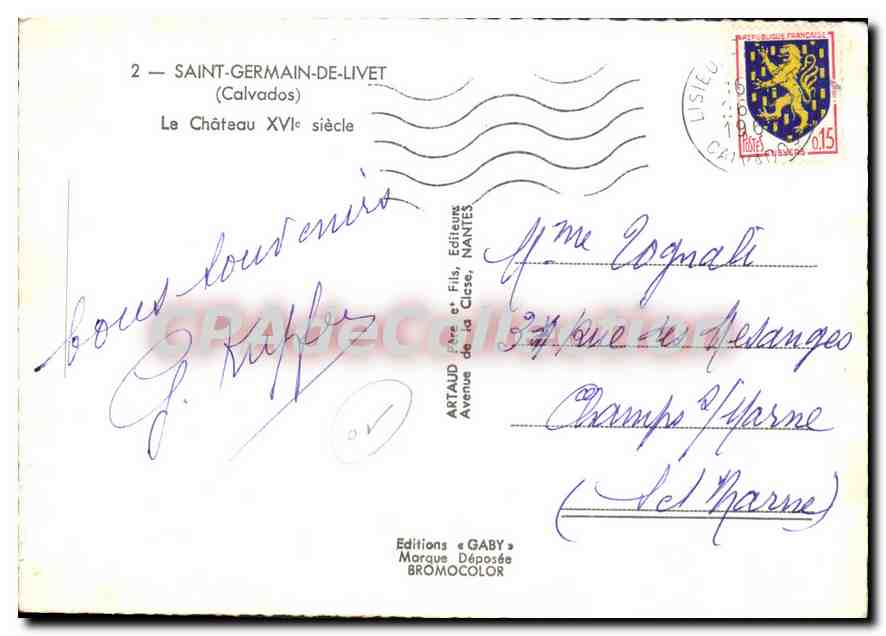 CPSM Saint German de Livet Calvados Le Chateau — Reverso