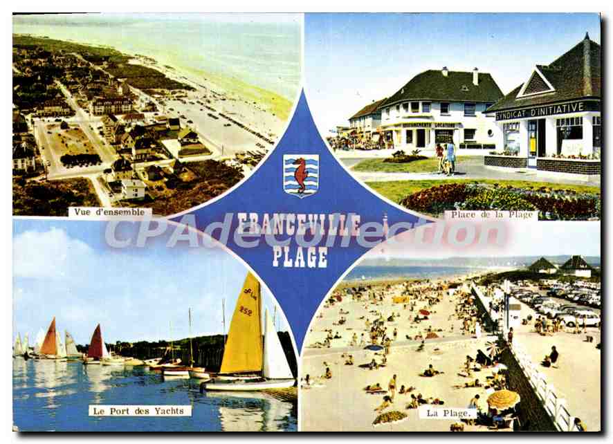 CPSM La Cote Fleurie Franceville plage Calvados