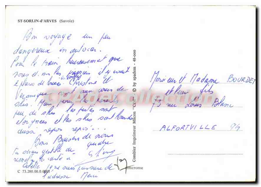 CPSM St Sorlin d'Arves Savoie  — Rückseite