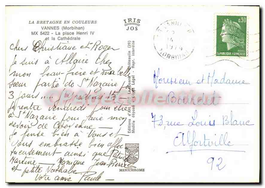 CPSM Le Bretagne en Couleurs Vannes Morbihan La place Henri IV et la Cathedrale — Back