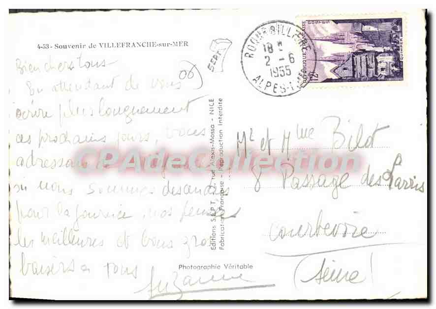 Villefranche-sur-Mer — Souvenir — Éditions S.E.P.T. - 4-53 — Reverso