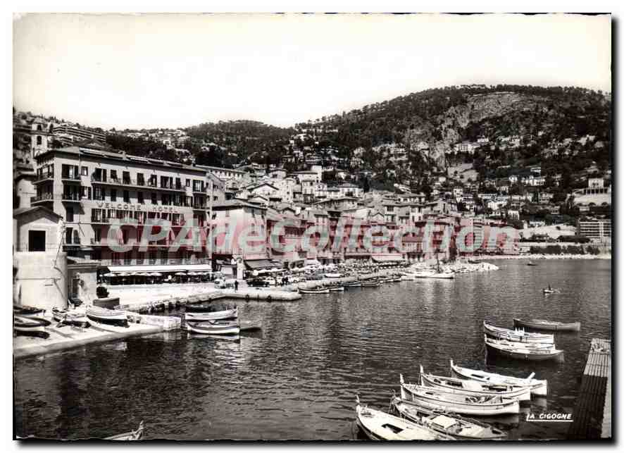 Le Port de Villefranche-sur-Mer — vue du Welcome Hotel et des embarcations — Éditions La Cigogne, Monaco