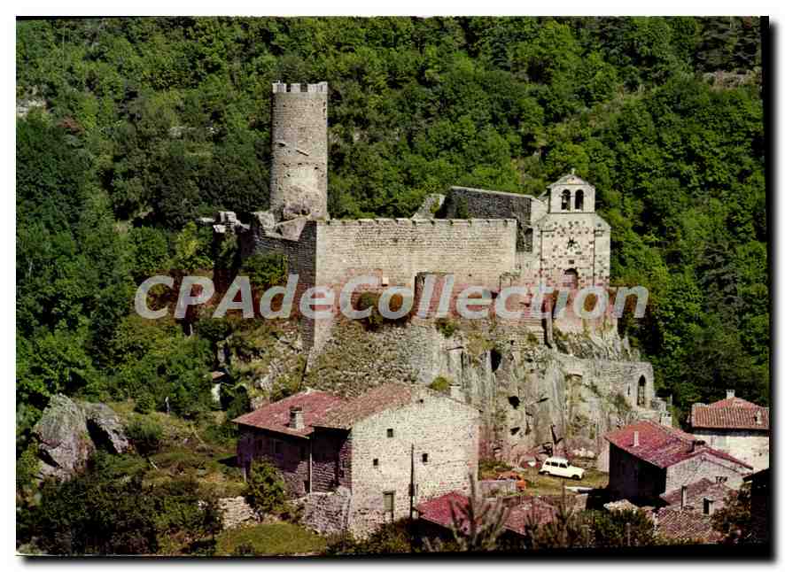 CPSM Chateau de Chalencan Hte Loire Vieille forteresse feodale construite sur un piton escarpe entou