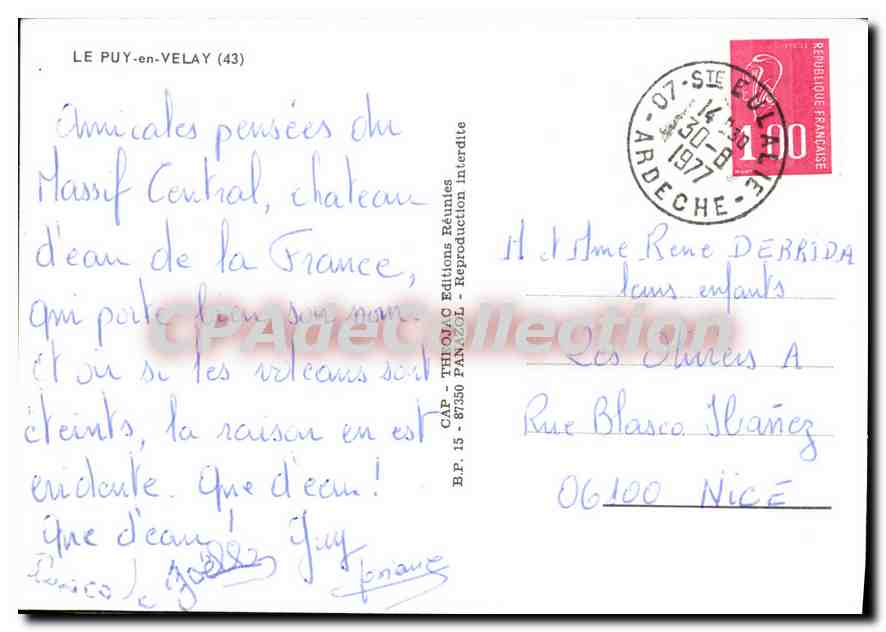 CPSM Le Puy en Velay  — Verso