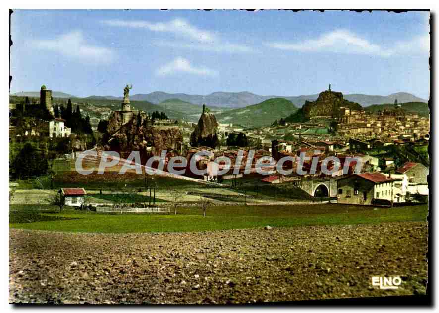 CPSM Le Puy en Velay Haute Loire Vue generale des Quatre Rochers 