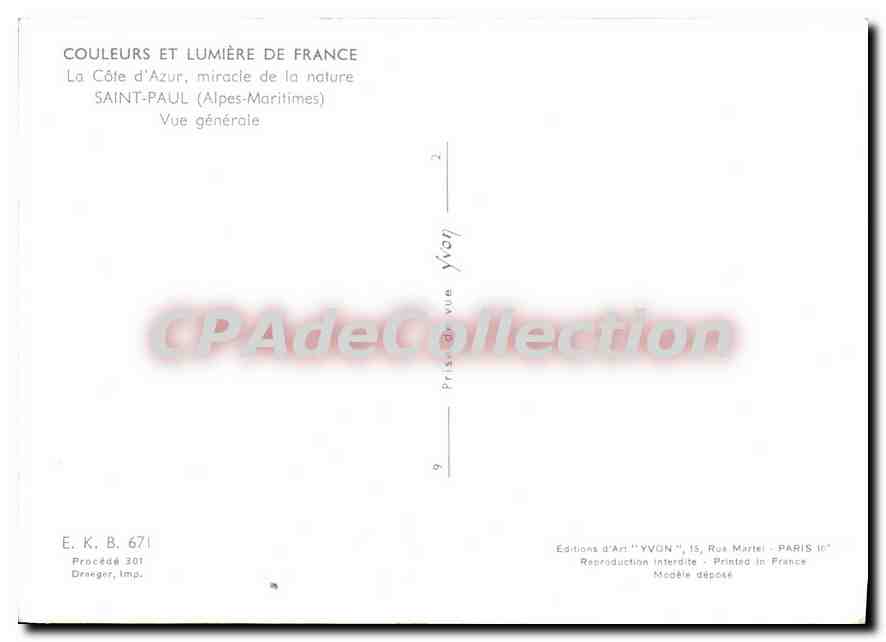 CPSM Couleurs et Lumiere de France La Cote d'Azur miracle de la nature Saint Paul Alpes Maritimes Vu — Reverso