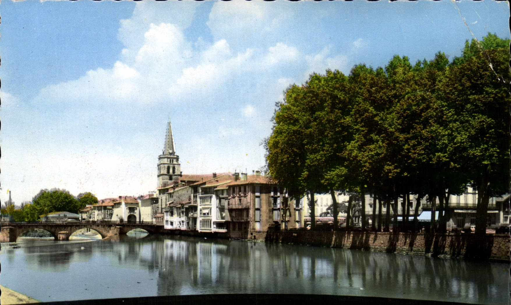 CPSM Saint Girons Ariege Le Salat dans la traversee de la Ville 