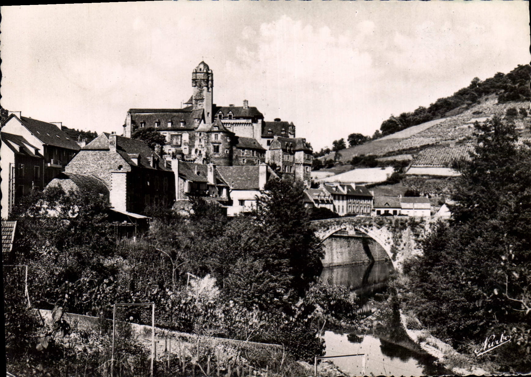 Aveyron — Vue Générale. Le Château, Le Vieux Pont sur le Lot — Editions NARBO