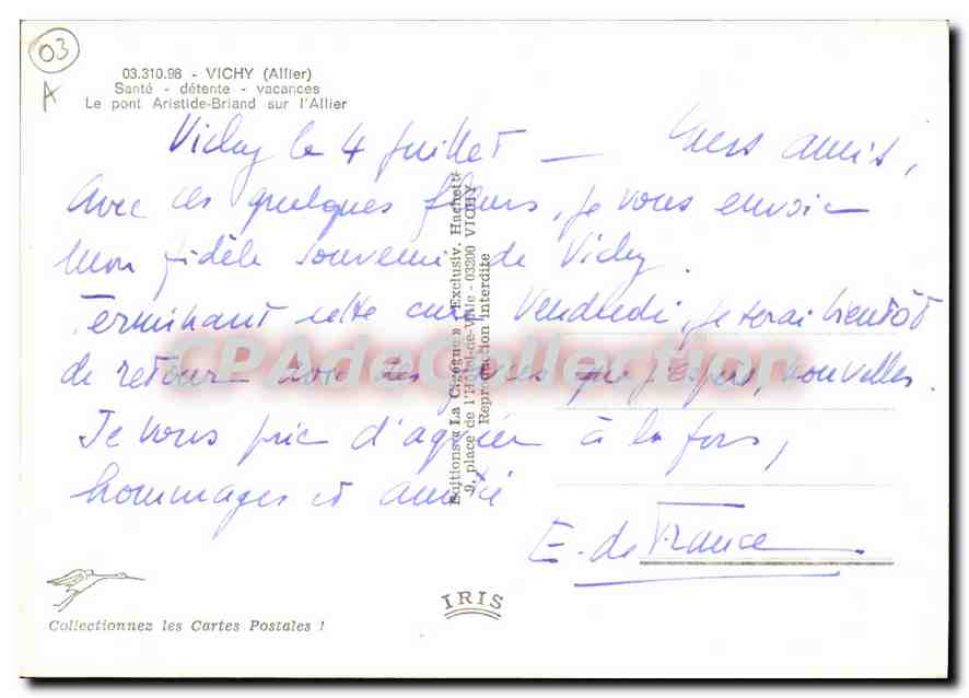CPSM Vichy Allier Sante detente vacances Le pont Aristide Briand sur l'Allier — Reverso
