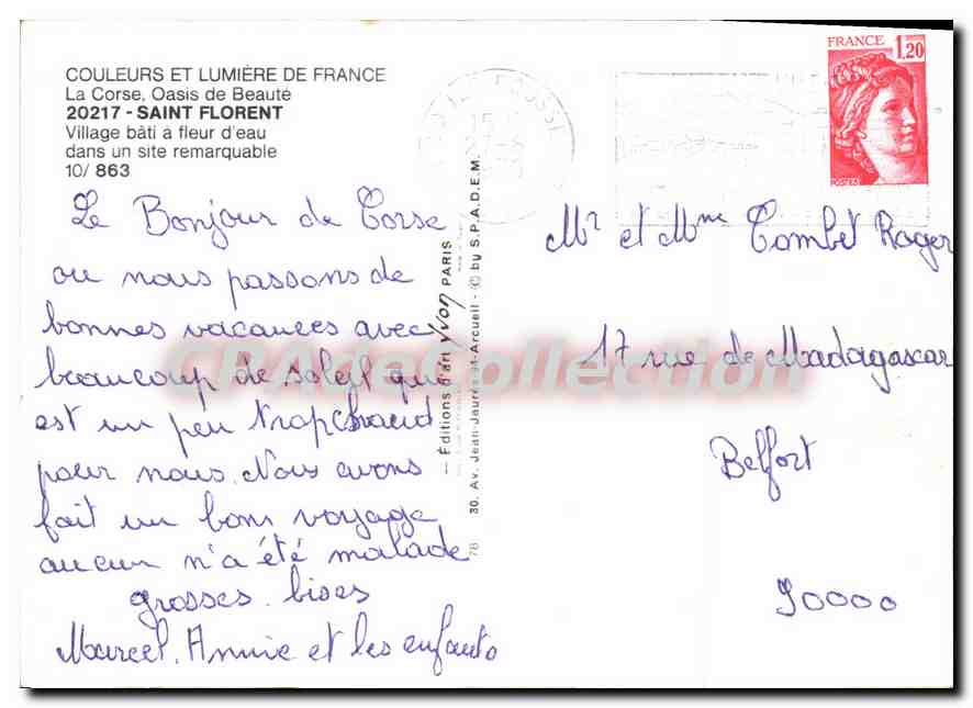 CPSM La Corse Oasis de Beaute Saint Florent Village bati a fleur d'eau dans un site remarquable — Verso