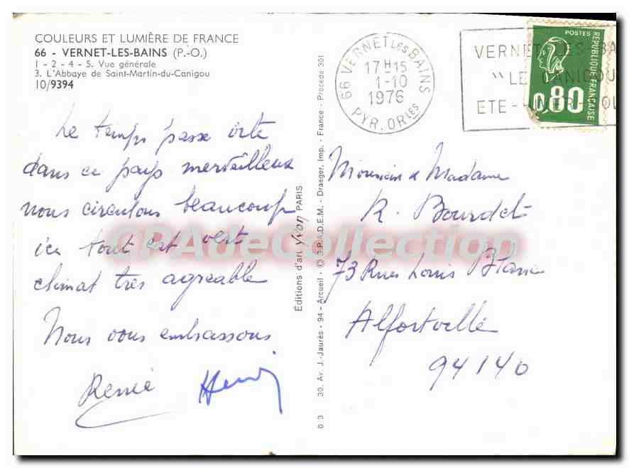 CPSM Vernet Les Bains P O Vue generale  — Rückseite