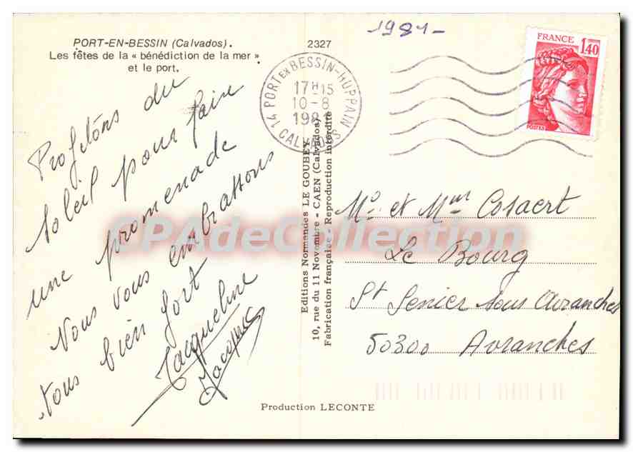 Port-en-Bessin — Fêtes de la bénédiction de la mer — Éditions LE GOUVERNEMENT — Verso