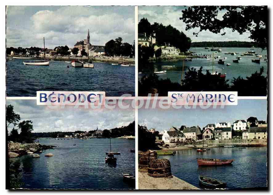 CPSM La Bretagne en Couleurs Benodet Sainte Marine Finistere Les bords de l'Odet 