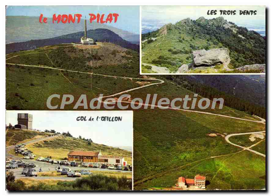 CPSM Le Mont Pilat Loire le Col de l'Oeillon la tour de Television et le Massif des Trois Dents 