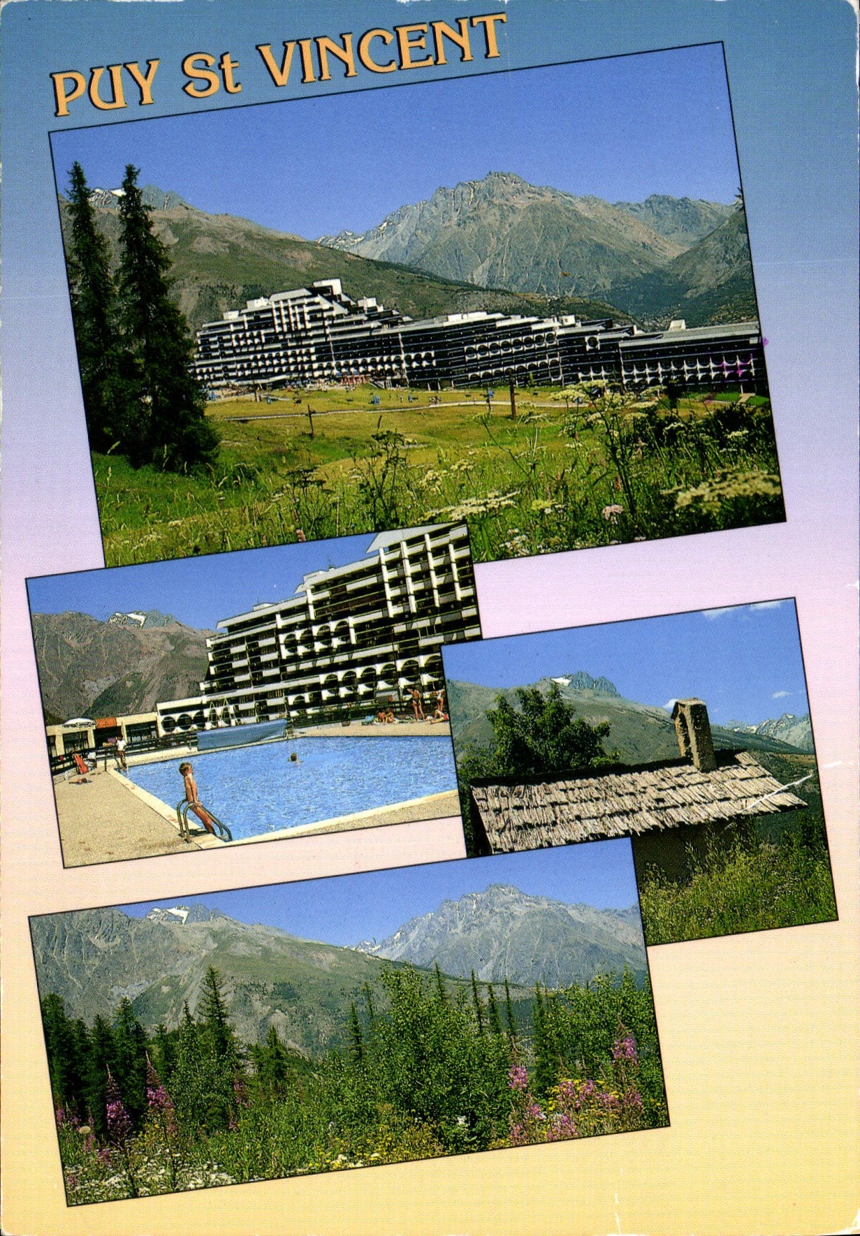 Puy St Vincent — vue du complexe hôtelier et de la montagne — Éditions des Alpes