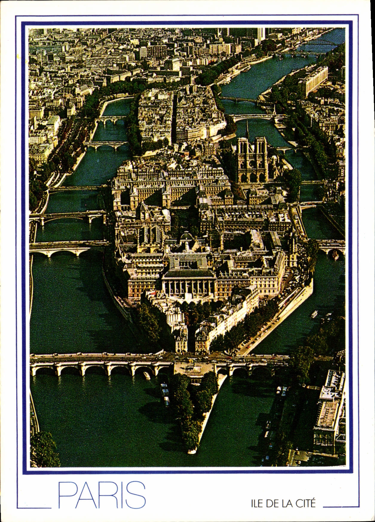 Parijs — Île de la Cité — luchtfoto met de Kathedraal van Notre-Dame — Edities CHANTAL