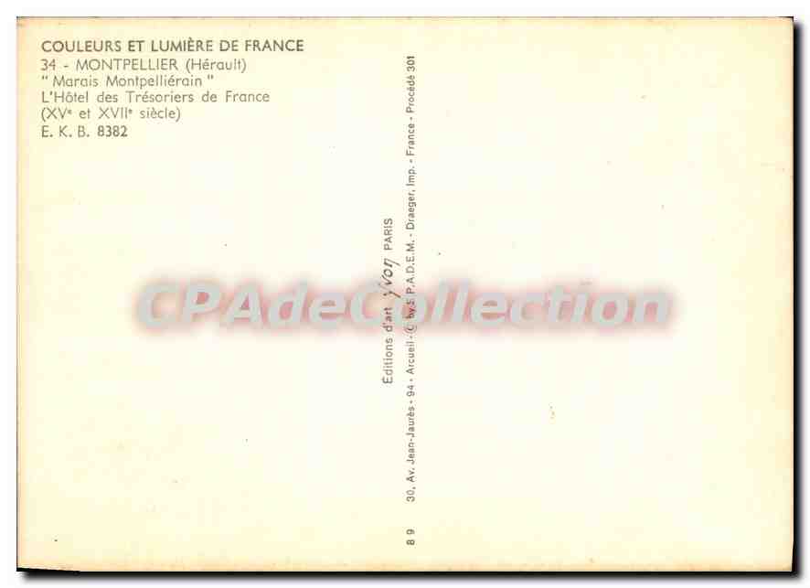 L'Hôtel des Trésoriers de France — Montpellier (Hérault) — Éditions Draeger, Paris — Reverso