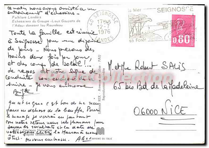 Echassiers du Groupe « Louis Gouyat » — Seignosse — Éditions REX — Rückseite