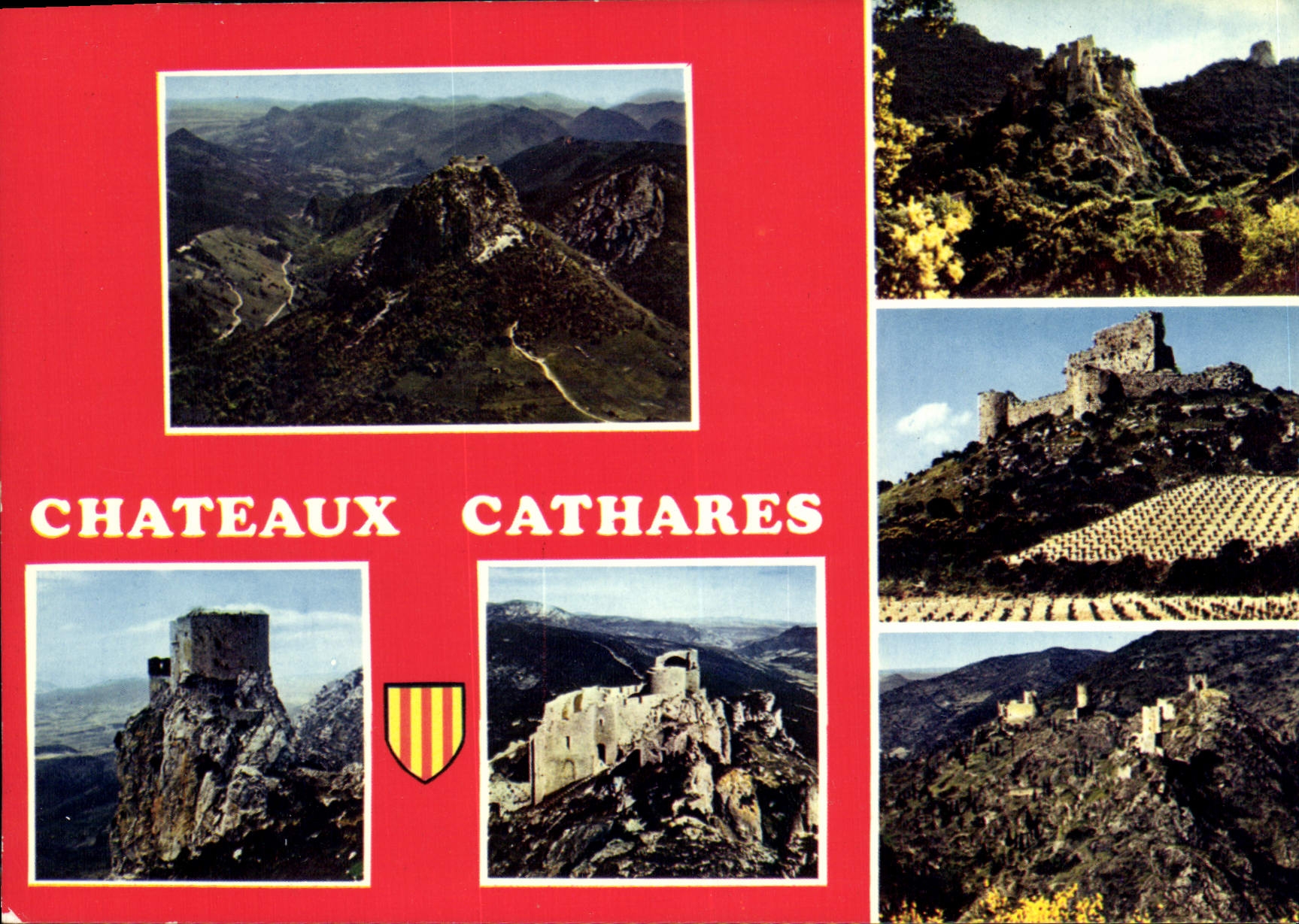 CPSM Les Chateaux Cathares Montsegur Queribus Peyrepertuse Durfort Aguilar Lastours 