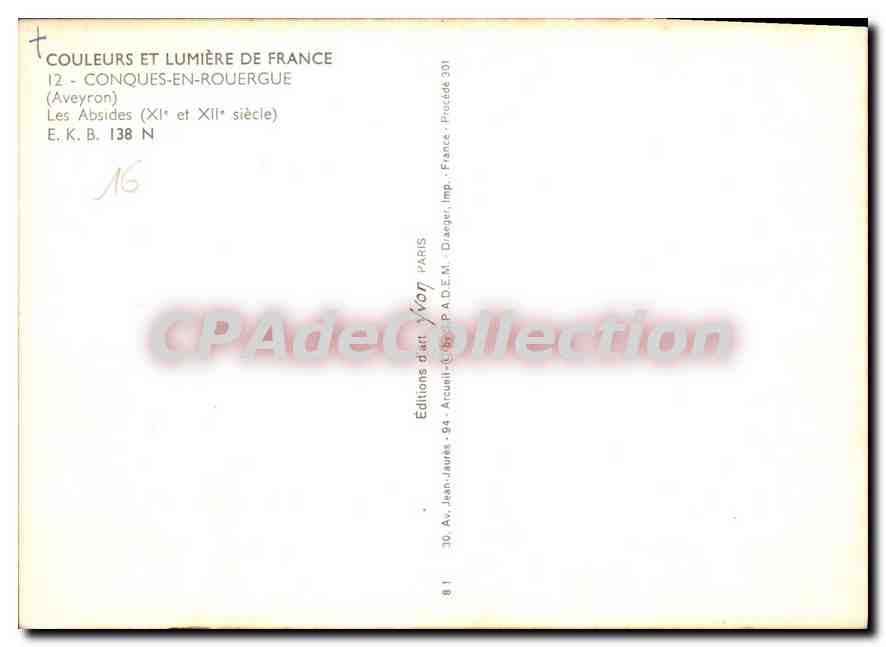 CPSM Conques en Rouergue Aveyron les Absides XI et XII siecle  — Rückseite