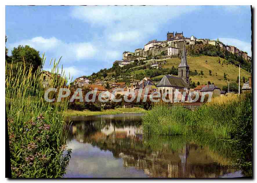 CPSM Saint Flour Cantal vue generale prise des bords de l'Ander 