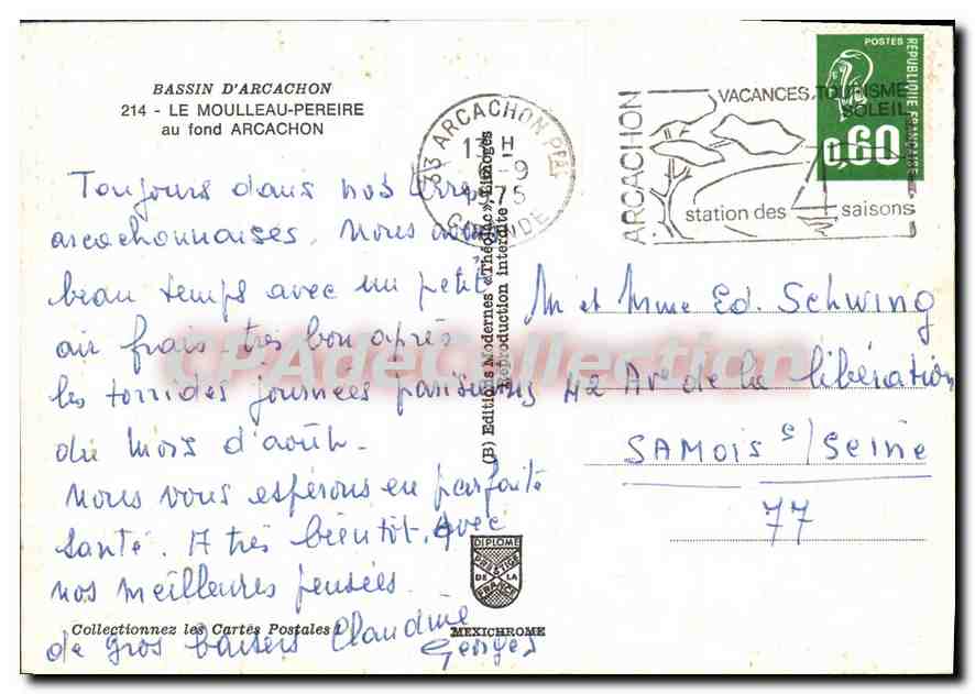 Bassin d'Arcachon — Le Moulleau-Péreire — Éditions Modernes de l'Arcachon — Achterkant