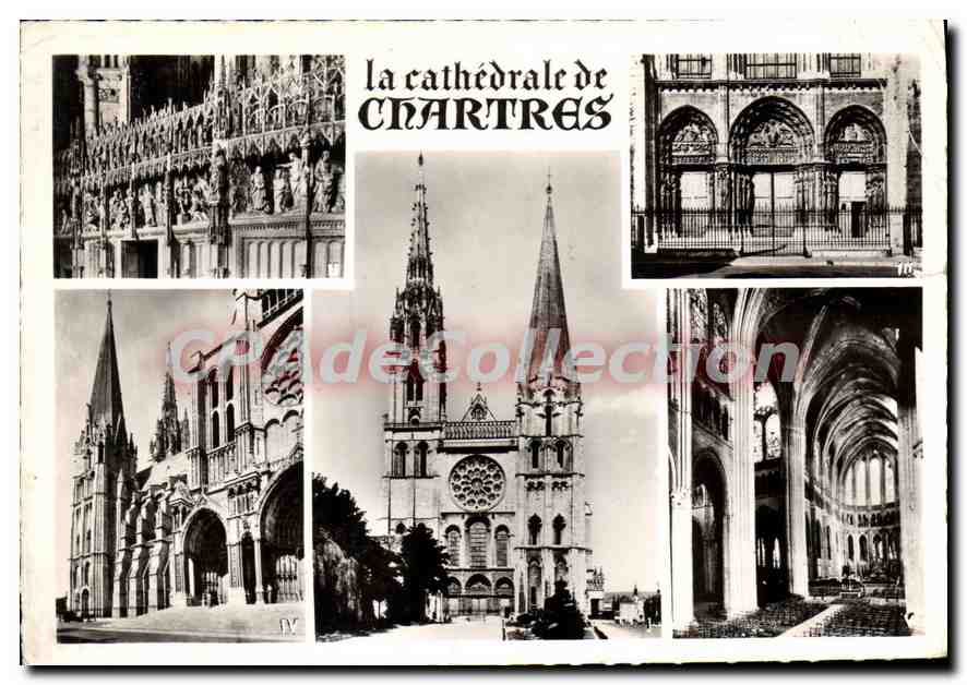 CPSM La Cathedrale de Chartres facade principal Pourtour du Choeur portail Royal XII s facade sud le