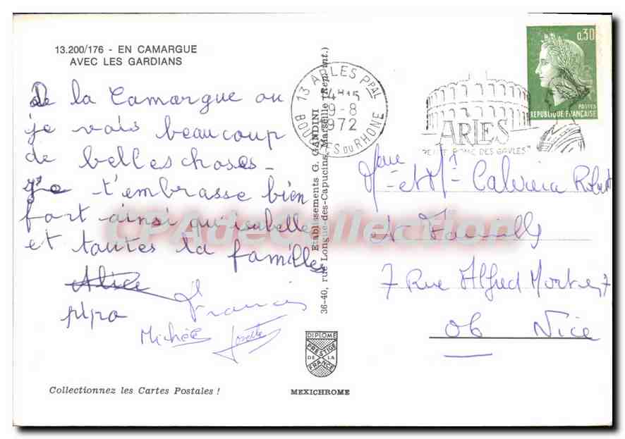 Camargue — cavaliers et flamants roses — Mexichrome n°13.200/176 — Reverso