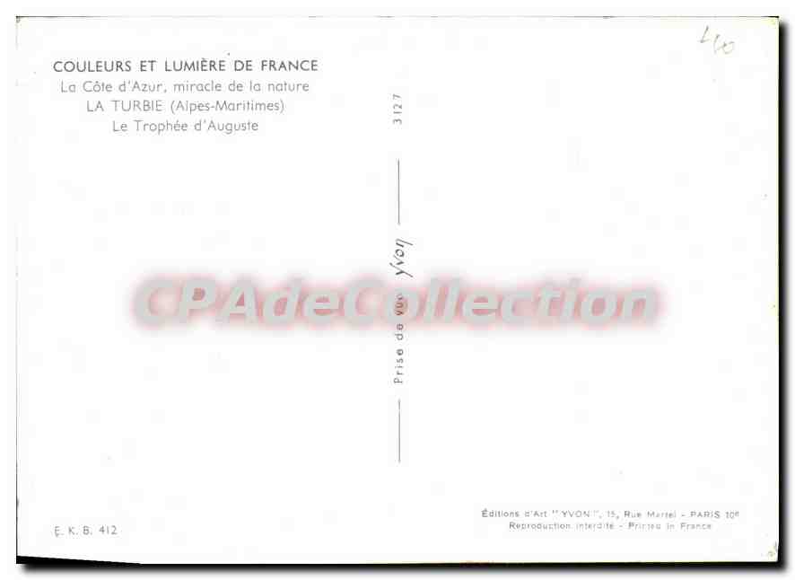 La Turbie (Alpes-Maritimes) — Le Trophée d'Auguste — Éditions d'Art 'YVON' — Reverso